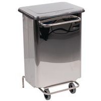 Conteneur mobile à pédale anti-feu inox brillant 70 L - Manutan Expert