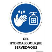 Panneau Gel hydroalcoolique servez-vous + texte