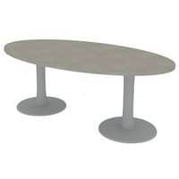 Table de réunion plateau ovale longueur 200 cm 2 pieds - Quadrifoglio