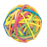 Boule 70 g élastiques larges couleurs fluo 38 x 3 mm - Wonday