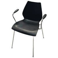 Chaise de réunion d'occasion noire 52x58x77 cm