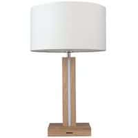 Lampe à poser chêne huilé scandinave-variateur-Asseto