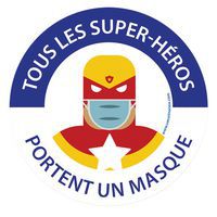 Panneau Tous les super héros portent un masque