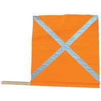 Fanion fluo avec bandes rétroréfléchissantes - Orange - Taliaplast