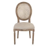 Chaise médaillon cannée assise tissu