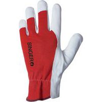 Gants paume fleur de chèvre dos coton interlock - Singer