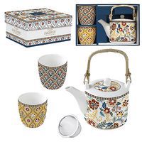 Coffret Théière + 2 gobelets Cachemire-Coffee Mania Easylife