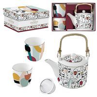 Coffret Théière + 2 gobelets Modernism-Coffee Mania Easylife