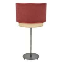 Lampe base ronde en métal peint. Abat-jour double cylindre Corep