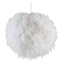 Suspension boule Kokot en plumes véritables blanc Corep