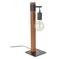 Lampe base carrée en métal et bois Aalto chêne Corep