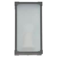 Applique rectangle en aluminium diffuseur en verre opale anthracite