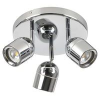 Spot 3 lumières base ronde ronde et abat-jour en métal chrome Corep