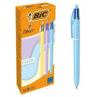 Stylo-bille 4 couleurs corps Pastel - 3 coloris assortis - Bic