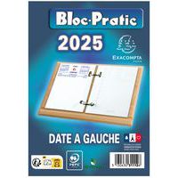 Bloc pratic 2025 - Date à gauche - Exacompta