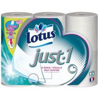 Papier toilette blanc Just 1 - Lotus