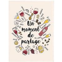 Torchon 100% coton message multicore le partage - 50x70cm - T-B Maison