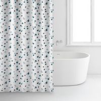 Rideau de douche en polyester à motif points - 180x200 cm - Rayen