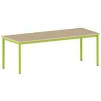 Table Carélie rectangulaire 200 x 80 cm fixe 4 pieds stratifié