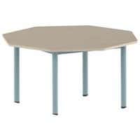 Table Carélie octogonale Ø 120 cm mobile 4 pieds stratifié Mobidecor