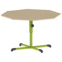 Table Bandana octogonale Ø 120 cm réglable piètement central stratifié