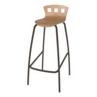 Tabouret 4 pieds hauteur 80 cm coque Caro bois naturel Mobidecor