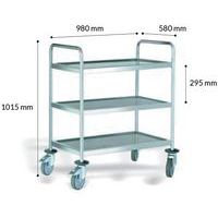Chariot en acier inoxydable 3 plateaux - Lobrot-Multiroir