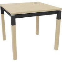 Bureau droit X4 plateau chêne avec pied chêne et anthracite