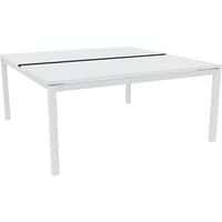 Bureau bench X4 plateau couliss. blanc / pied blanc