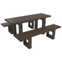 Table Escapade 180 cm + 2 banquettes 180 cm Espace Urbain