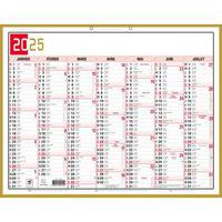 Calendrier Tricolore neutre semestriel 2025 - 43x33,5cm - Exacompta