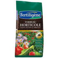 Terreau horticole fleurs légumes et arbustes - 20l - Fertiligene