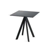 Infinity table de bistrot avec piètement noir + plateau HPL - Veba