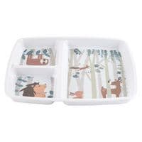 Lot de 6 plateaux baby 3 compartiments 25 x 21 cm mélamine rêve de forêt Plastorex