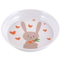 Lot de 12 assiettes creuses Ø 18,5 cm mélamine blanche lapin gourmet Plastorex