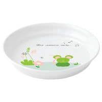 Lot de 12 assiettes creuses Ø 18,5 cm mélamine blanche souris verte Plastorex