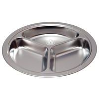 Lot de 12 assiettes compartimentées inox Plastorex