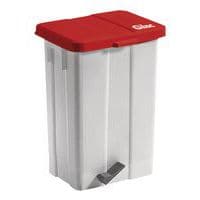 POUBELLE PEDALE 50 L COUV ROUGE