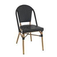 Chaise Extérieure Empilable - En Aluminium Bamboo - Tressage- Villette