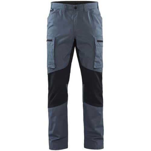 Pantalon maintenance +stretch bleu clair/bleu foncé - Blåkläder