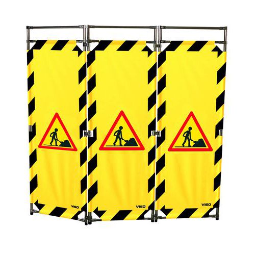 Barrière d'intervention  Inox 1,80 m 3 vantaux logo danger - Viso