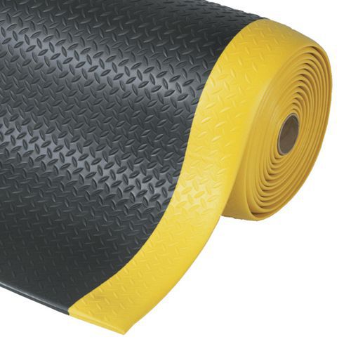 Tapis anti-fatigue en mousse Diamond Sof-Tred™ noir/jaune -  Notrax