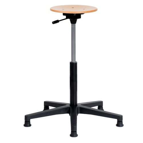 Tabouret Natur assise réglable haute sur patins - Sofame