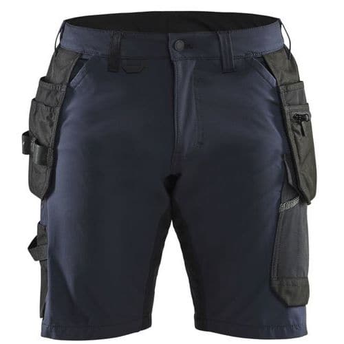 Short artisan à stretch 4D marine - Blåkläder