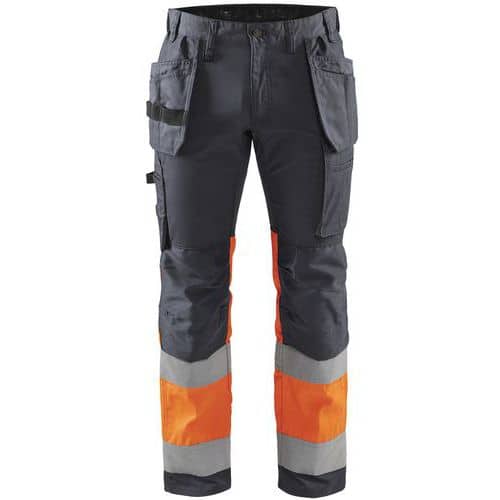 Pantalon haute-visibilité à stretch gris moyen orange fluo - Blåkläder