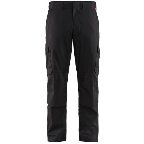 Pantalon industrie à poches genouillères noir/rouge - Blåkläder