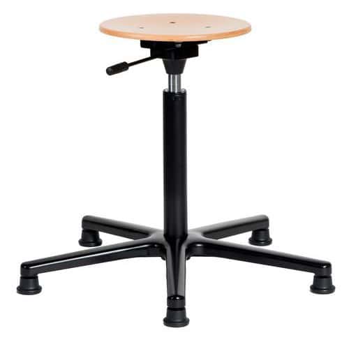 Tabouret Natur assise réglable basse sur patins aluminium - Sofame