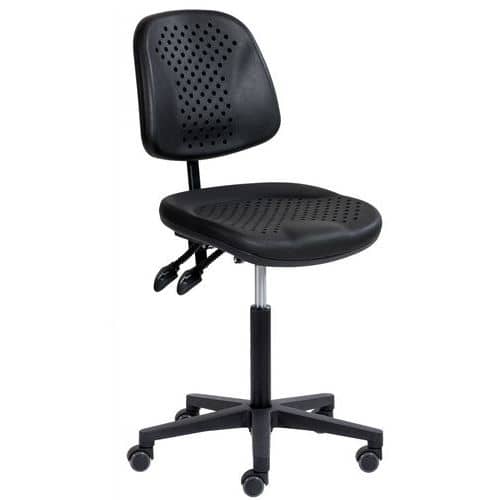 Siège Airplus assise basse réglable sur roulettes polyamide - Sofame