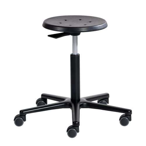 Tabouret Ergodyn assise réglable bas sur roulettes aluminium - Sofame