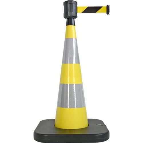 Cone de balisage avec base a lester Noir/Jaune - Viso